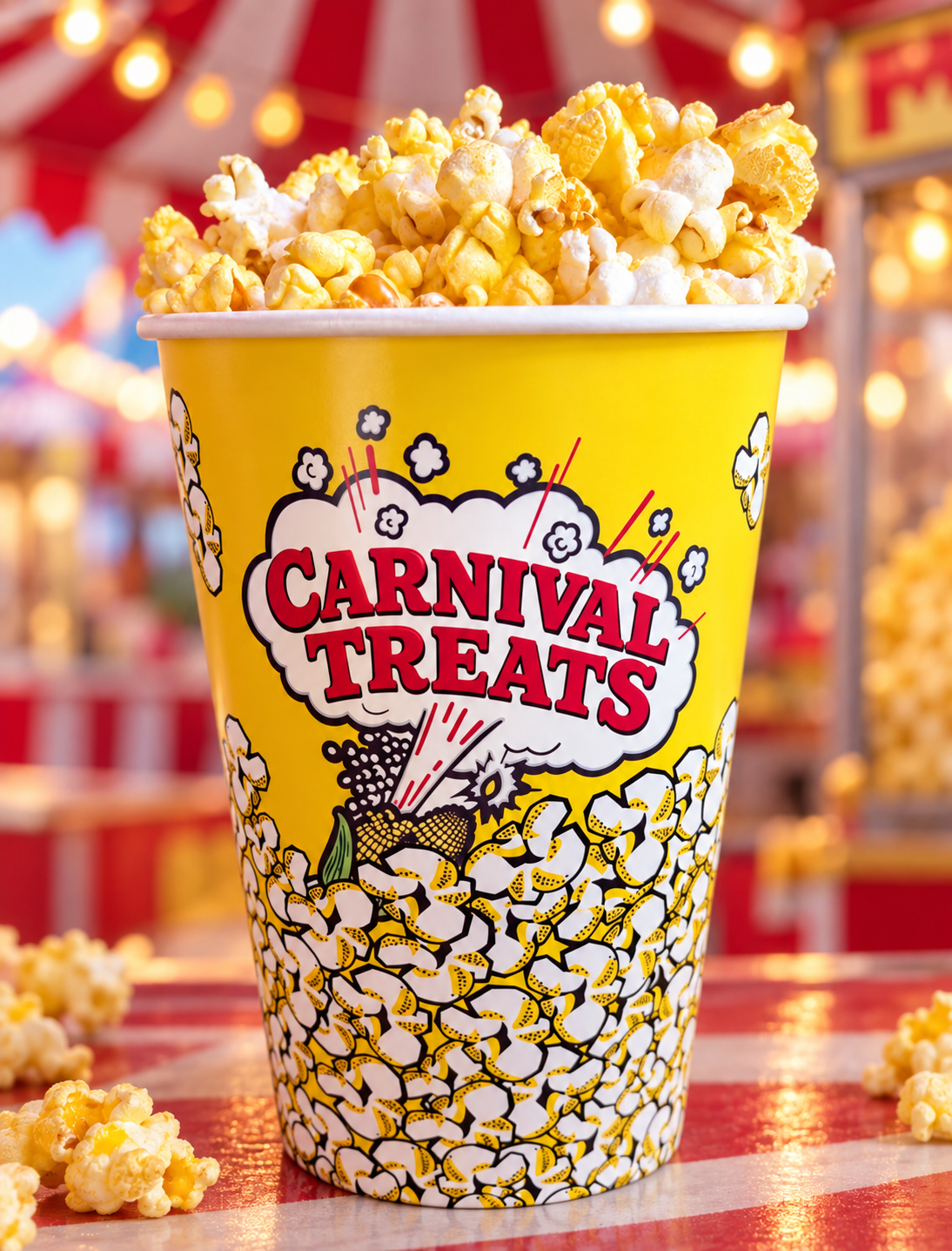 Fresh popcorn served by Carnival Treats