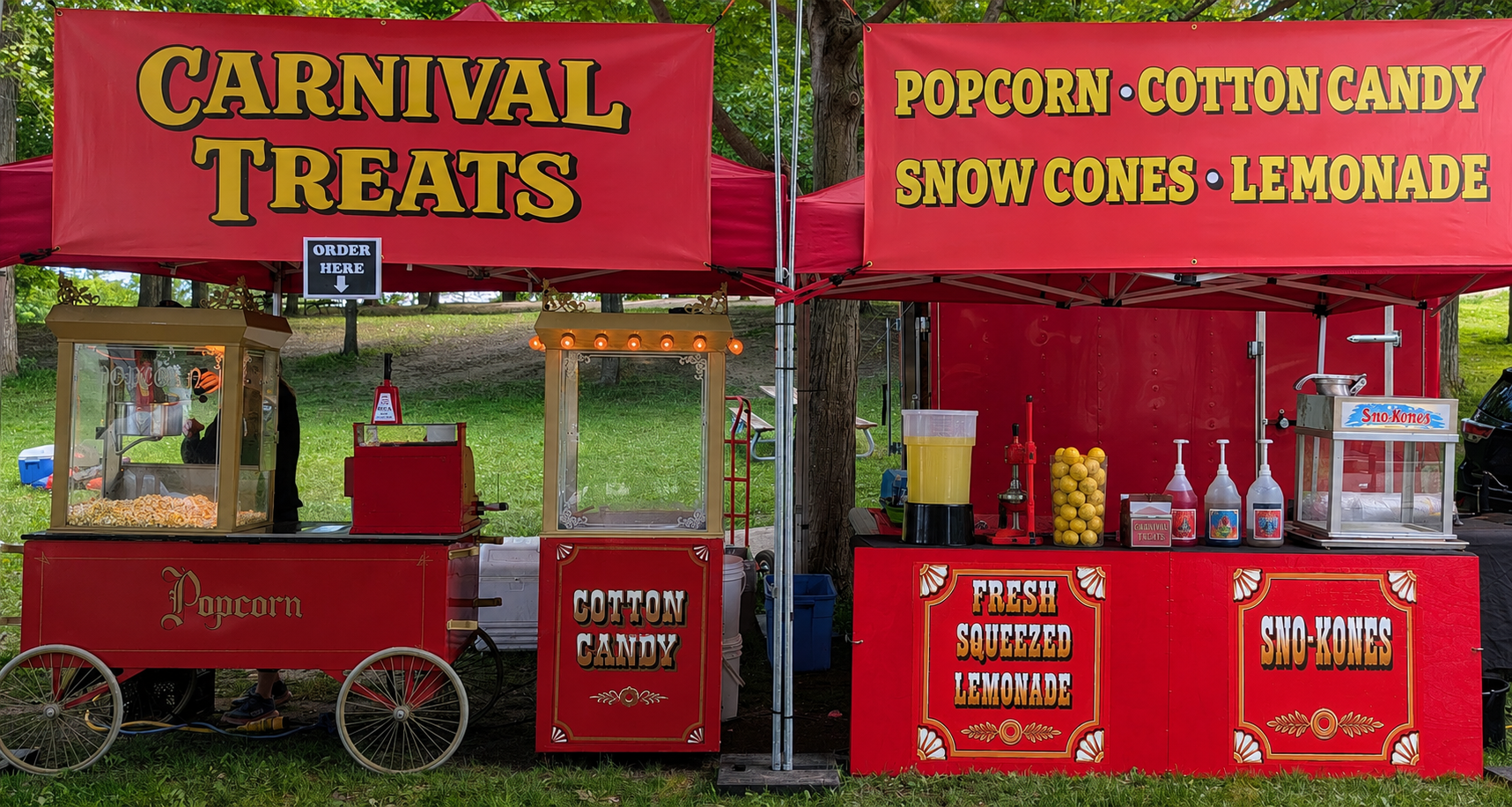 Carnival Treats outdoor concession setup